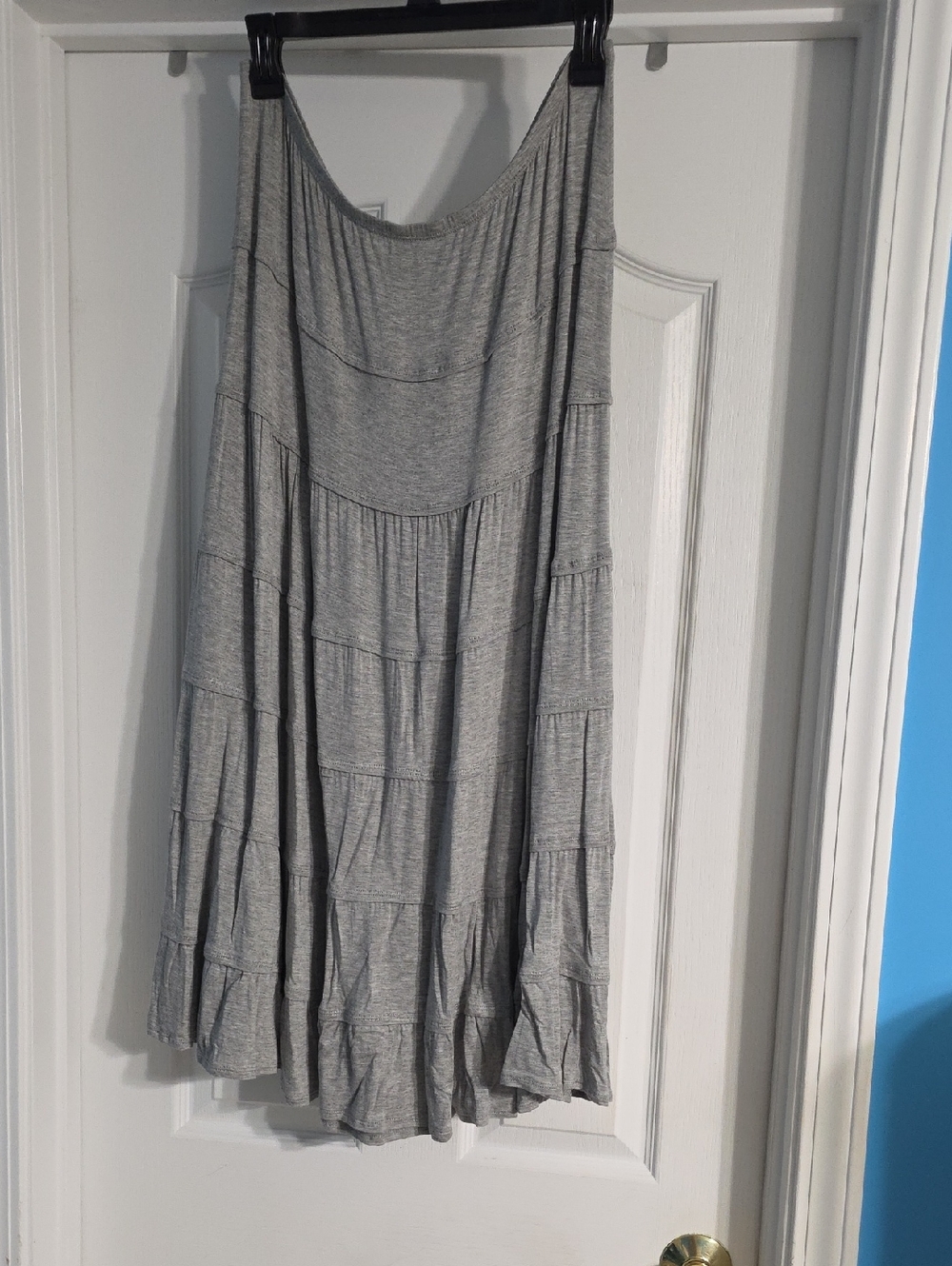 Sophie Max Light Heather Gray Tiered Skirt